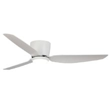 Claro 132cm DC White Low Profile Ceiling Fan with LED Light